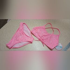 Shellha swimwear pink girls size 12 coral 2 pcs New